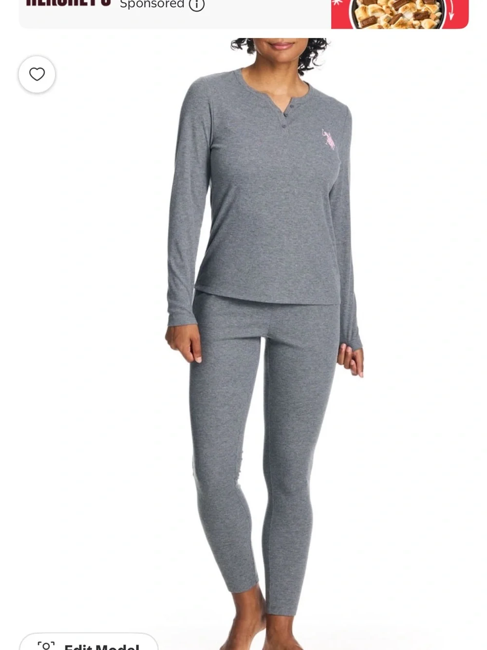 BRAND NEW U.S. Polo Assn. Women's Ribbed Henley Long Underwear Thermal Set Small